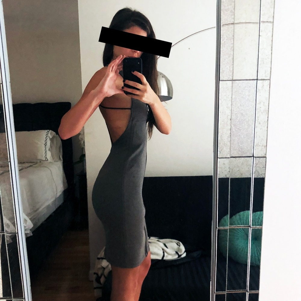 Alexander Wang bodycon strappy back zippered dress - Picture 1 of 8